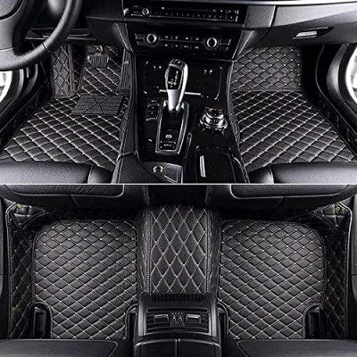 Image de ZYLXJ Custom Tapis de Sol pour Audi Q3 Q5 Q7 SQ5 TT A4 A5 A6 A7 S3 S5 S6 S7 A1 A3 A8 S8 RS8 RS4 Voiture Protection ImperméAble AntidéRapant Accessoires, Blackbeige