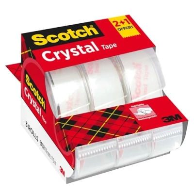 Image de Scotch 6 1975C3 Caddy Un Paquet de 3 Rubans Crystal, 19 mm x 7,5 m