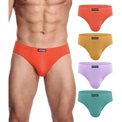 Image de wirarpa Slip Homme Elasticité Microfibre sous Vetement Multicolore Lot de 4 Taille M