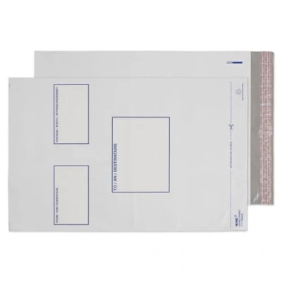 Image de Blake Purely Packaging C3+ 430x330 mm Polypost Enveloppes Sac de Courrier en Polythène Bande Adhésive (PE64/W/100) Blanc Boîte 100