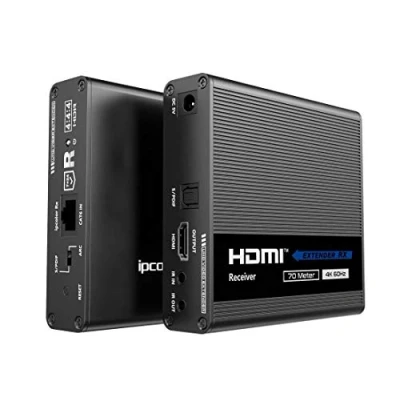 Image de PremiumCord HDMI 4K Extender Jusqu&#039;à 70 m sur Cat6/6a/7, Émetteur IR et Receveur, Résolution Vidéo Ultra HD @ 60Hz, 2.0, HDCP 2.2, Arc, Dolby Audio