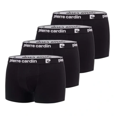 Image de pierre cardin underwear Boxer Homme Coton, Caleçon Naturel et Hypoallergénique (Lot de 4), Noir, Jaune, Rouge, Bleu, Taille XL