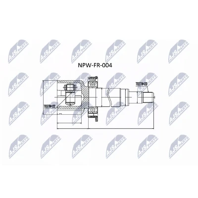Image de NTY NPW FR 004 Tête de Cardan du côté boîte vitesses FORD: C Max, Focus 2