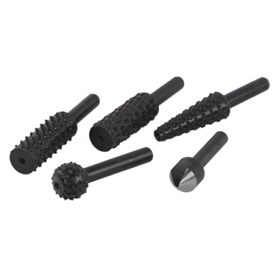 Image de wolfcraft Kit râpe et fraisoir, 5 pcs I 2540000 Pour les profilages creux l&#039;enlèvement rapide de matière