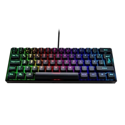 Image de Surefire Kingpin M1 60% Mechanical Gaming Keyboard, German Multimedia Small &amp; Mobile, RGB Keyboard with Lighting, 100% Anti Ghosting Keys, Layout QWERTZ