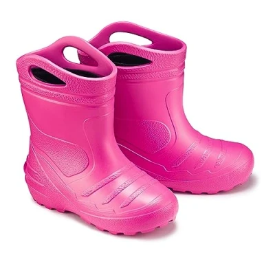 Image de ESTRO Botte en Caoutchouc Enfant Bottes de Pluie Fille Fourrée Chaussure K051 (27 EU, Rose)