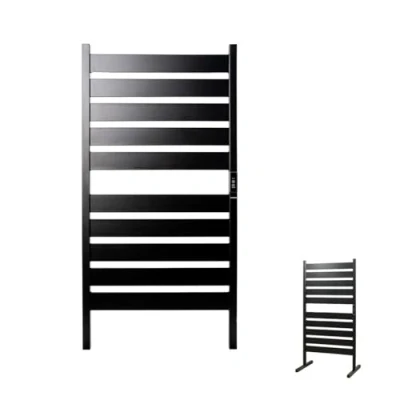 Image de Chauffage Sèche Serviettes Chauffant électrique Porte sur Pied ou Mural Température 55ºC Grande Taille 10 Barres Minuterie 260 W Noir