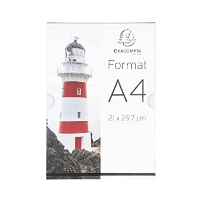 Image de Exacompta Réf. 84858HD 1 pochette murale A4 verticale pour afficher les photos ou documents (vissable et collable) en PMMA (acrylique) très haute transparence Couleur cristal