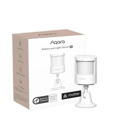 Image de Aqara Détecteur de Mouvement et lumière P2, Matter sur Thread, Routeur Bordure, avec Lumière, Compatible Apple Home, Google Alexa, SmartThings. Hub M3 requis pour