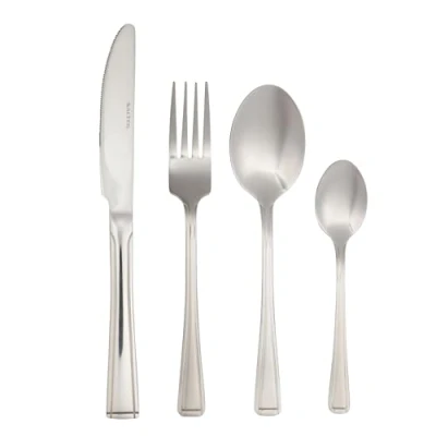 Image de Salter BW02844 Buxton Set de Couverts Table en Acier Inoxydable, Ménagère 16 Pièces, Design Classique, pour 4 Personnes, Comprend des Couteaux Fourchettes et Cuillères, Argent