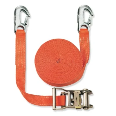 Image de Braun Sangle d&#039;arrimage 2 pièces à cliquet et mousquetons 2000 daN Orange 6 m x 35 mm