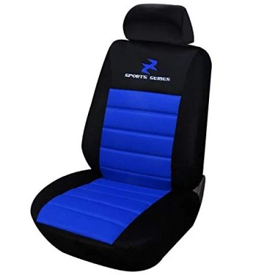 Image de eSituro 1 Pièce Couverture de siège rembourré en Polyester,Housse pour Auto Universelle,Noir Bleu SCSC0073