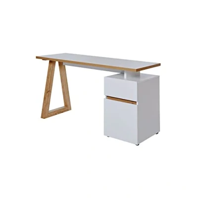 Image de Marque Amazon Movian Bureau Club avec 1 tiroir et porte, 139,7 x 54,9 76,2 cm, blanc