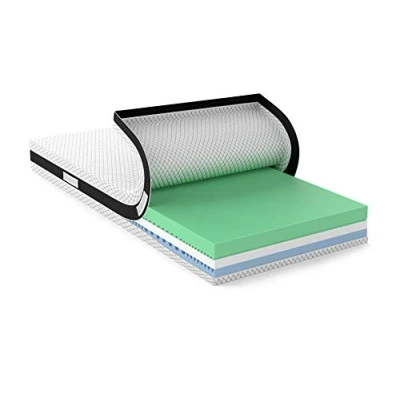 Image de Amazon Basics Matelas 2 en 1 avec noyau mousse hybride, Moyenne ferme (H3) et (H4), 180 x 200 18 cm, Blanc