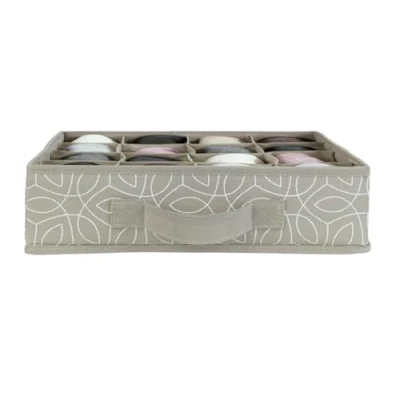 Image de WENKO Rangeur Balance Boîte de Rangement pour tiroirs, 16 Compartiments Taupe