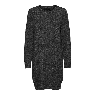 Image de VERO MODA VMDOFFY LS GA NOOS 10215523 Robe à col rond pour femme, Gris foncé mélangé, L