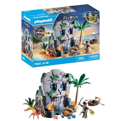 Image de Playmobil 71531 Ile au trésor avec Pirate et Monstre Marin Prenez Le Large embarquez pour Une Chasse en mer Un dangereuse créature Pirates Dès 4 Ans