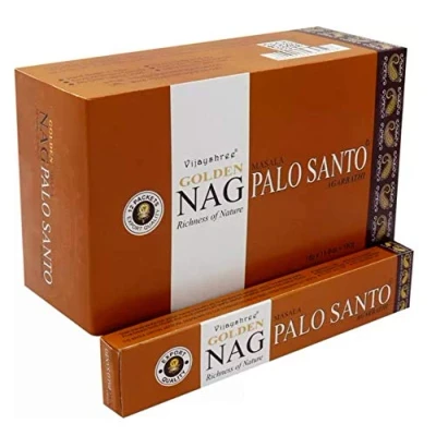 Image de Golden Vijayshree Palo Santo Bâtons d&#039;encens en boîte complète de qualité supérieure avec huiles Naturelles, résines et parfums