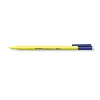 Image de Staedtler Triplus textsurfer, Lot de 10 feutres surligneurs triangulaire à pointe ogive ultra douce, idéal pour surligner les impressions fines, encre jaune fluorescente, 362
