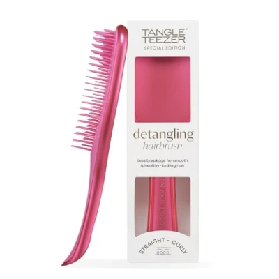 Image de Tangle Teezer Ultimate Detangler Brosse à Cheveux Démêlante pour Secs et Mouillés, Picots 2 Niveaux, Réduit la Casse Élimine les Nœuds, Tous Types de Afterparty Pink Chrome