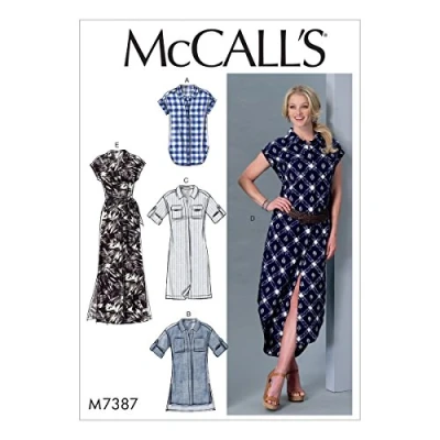 Image de McCall&#039;s Patterns 7387 ZZ/Patron de Top/Tunique/Robe et Ceinture, Tailles Grand 2 x L
