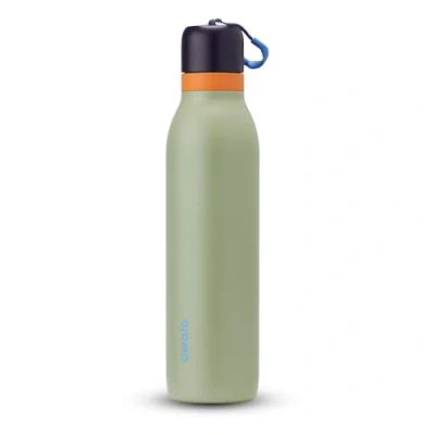 Image de Owala FreeSip Bouteille d&#039;eau isotherme en acier inoxydable avec paille pour le sport et les voyages, sans BPA, 710 ml, bleu/vert (camouflage cool)