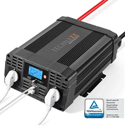 Image de Convertisseur continu Alternatif Technaxx 12 Volts Pure 2000W Onduleur et de Puissance Voiture 12v à 230v DC AC TE20