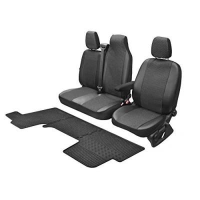 Image de Viva Housses de siège sur mesure et tapis sol en caoutchouc compatibles avec Renault Master IV à partir 2011 un ensemble