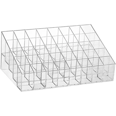 Image de Tecbeauty Support pour rouges à lèvres en acrylique transparent avec 40 compartiments