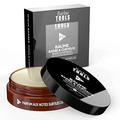 Image de Baume Barbe &amp; cheveux N2 aux huiles 100% naturelles FABRIQUÉE EN FRANCE Nourrit, Hydrate, structure. À base de 2 cires, beurres, 5 Végétales, essentielles, Vitamine E (30ml)