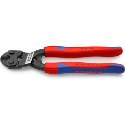 Image de Knipex CoBolt® Coupe boulons compact noire atramentisée, avec gaines bi matière minces 200 mm 71 02