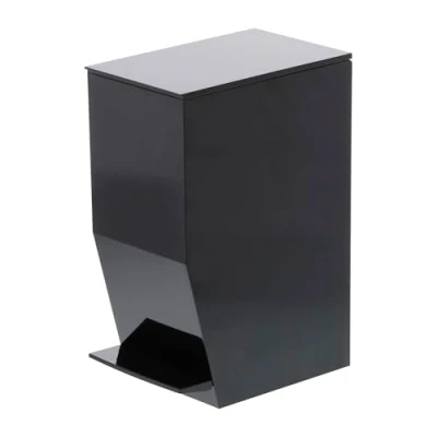 Image de Yamazaki 3386 Tower Poubelle Sanitaire Step on, Noir, ABS résine, Design Minimaliste, 12 x 19 27,5 cm (LxPxH)