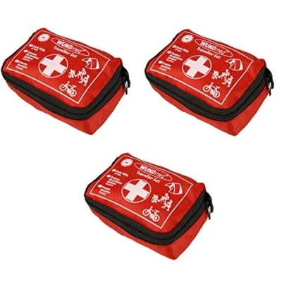 Image de Wundmed Ensemble de 3 kits premiers secours, 32 pièces dans une trousse pratique avec passant ceinture