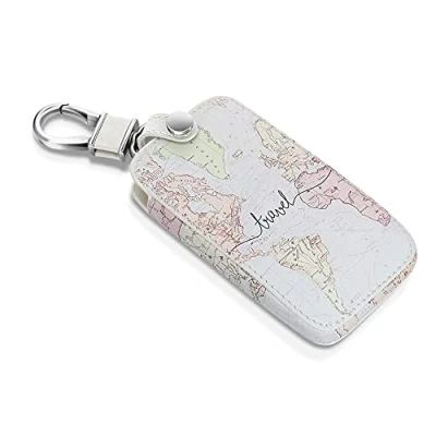 Image de kwmobile Accessoire clé de Voiture Compatible avec Renault Smart Key 4 Bouton (Keyless Go Uniquement) Coque en Simili Cuir pour Clef Noir Multicolore