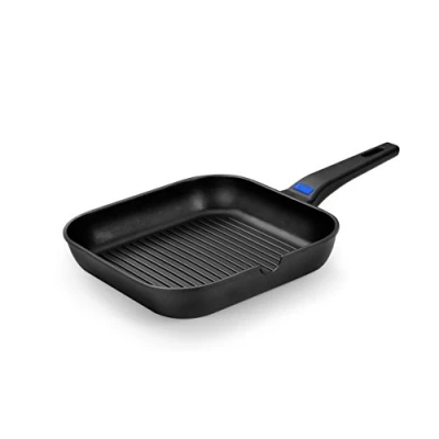 Image de Monix Solid Gril Carré 24 cm en Fonte d’Aluminium avec Antiadhésif Teflon Innovations sans PFOA, Compatibles Toutes Sources de Chaleur Inclus