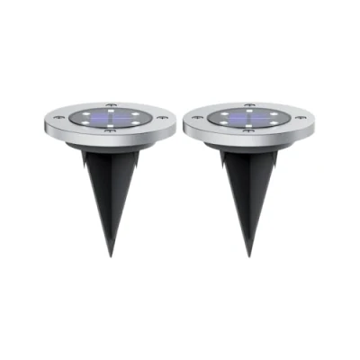 Image de Xanlite, PACK2SPSO4, Lot de 2 Spots Solaires LED Acier et Verre, IP44, 6500K, Autonomie 8H