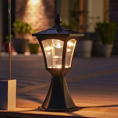 Image de Festive Lights Borne Lumineuse Solaire Extérieure Éclairage de Jardin Waterproof 6 LED Blanc Chaud 42cm