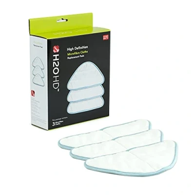 Image de H2O HD 3x Chiffons en microfibre Ensemble de 3 tampons nettoyage remplacement pour nettoyeur vapeur spécialement conçus votre H20