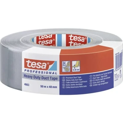 Image de Ruban adhésif toilé TESA Professional 04663 00007 02 Argent 50 m x 48 mm Extra robuste