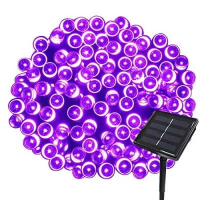 Image de Tuokay 22M Guirlande Solaire 200 LED 8 Jeux de Lumière Lumineuse Idéal pour Fête, Mariage, Anniversaire et Jardin Extérieur (Violet, 1 Pièce)