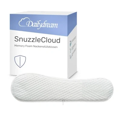 Image de Dailydream SnuzzleCloud Oreiller ergonomique en mousse à mémoire de forme, 40 x 16 cm, blanc