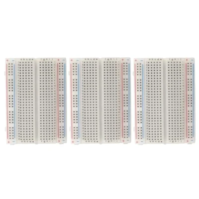 Image de MMOBIEL 3pcs PCB Breadboard Prototype de Carte Circuit Imprimé Sans Soudure 3x400 Points Compatible avec DIY Arduino, Raspberry Pi 2/3 / 4/5 Projects Proto Shield Distribution