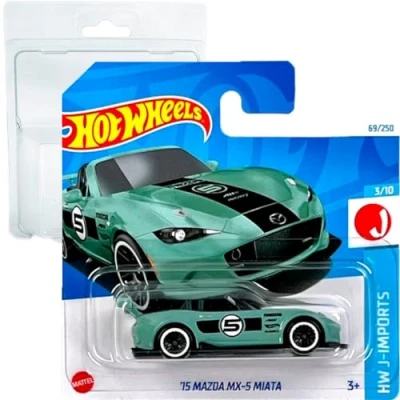 Image de Friki Monkey Hot Wheels &#039;15 Mazda MX 5 Miata HW J Imports 3/10 (69/250) HTC42 Short Card Mattel 2024 + Blister &amp; Pack