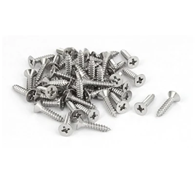 Image de sourcing map M3.5x16mm 316 acier inox vis Cruciforme tête plate autotaraudeuses 50Pcs