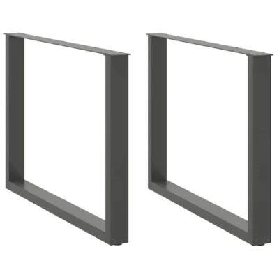Image de vidaXL Pieds de table basse forme U 2 pcs anthracite 100x(72 73) cm, pied table, en métal, 4013198
