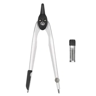 Image de Herlitz 8710006 Compas à 2 pièces avec boîte mines de rechange, en kit suspendu, noir