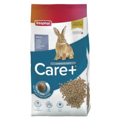 Image de BEAPHAR CARE+ Alimentation Super Prenium pour lapin extrudée 24% de fibres Appétent, sans sucre ajouté ni colorant Haute digestibilité Participe à l’usure naturelle dents 10 kg