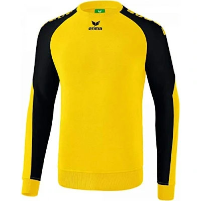 Image de Erima Essential 5 C Sweat Shirt Mixte Enfant, Jaune/Noir, FR : XXS XS (Taille Fabricant 140)
