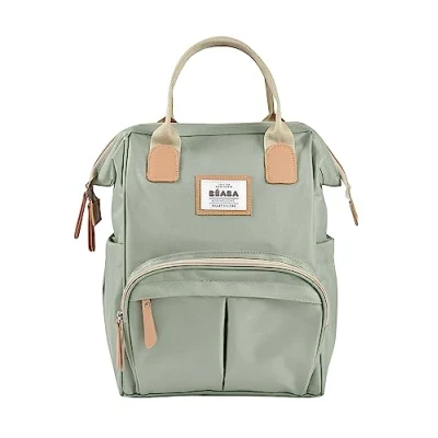 Image de BÉABA, Sac à Dos langer pour Bébé, Grande capacité de rangement, Multiples poches isothermes,Tapis inclus, ouverture, Voyage Multifonctionnel, Wellington, Vert sauge
