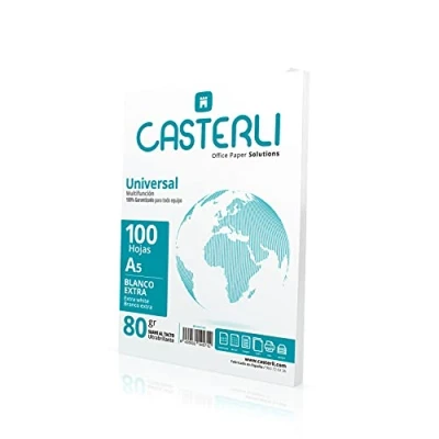 Image de CASTERLI 81017 feuilles A5, papier 100 blanches, format 80 g, extra blanc, multifonction pour imprimante A5 g/m² (A5, feuilles)